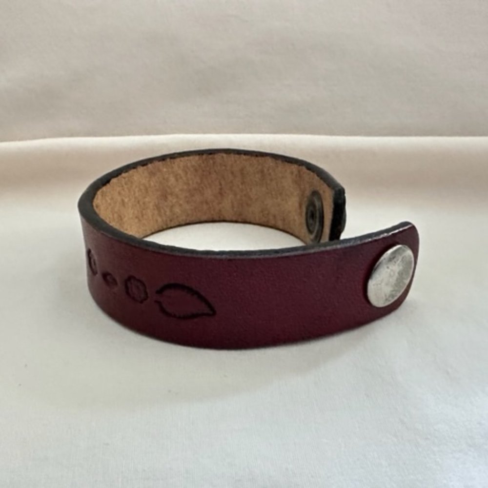 Embossed Leather Bracelet - Picture 2 of 6